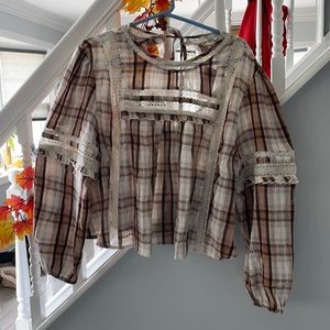 AE Plaid blouse
